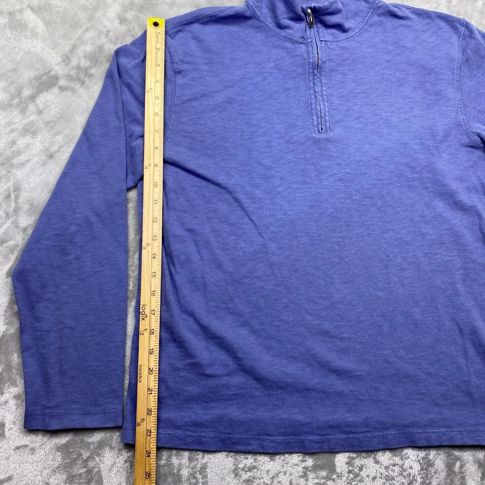 J.‎ Crew Mens Large Blue Purple 100% Cotton Quarter Zip Pullover Sweater 02638